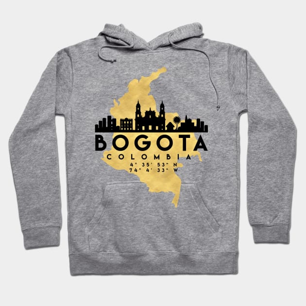 Bogota Colombia Skyline Map Art Hoodie by deificusArt